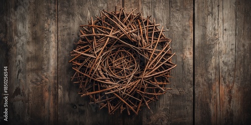 Interwoven twigs forming a ...