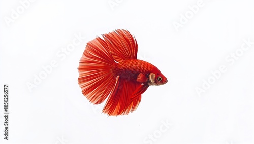 Bright red Betta fish with ...