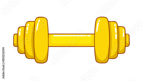 Vibrant golden dumbbell illustration for fitness and weight training, symbolizing strength, health, and a dynamic workout routine. Perfect for gym and exercise themes