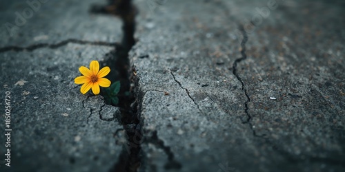 A yellow flower breaking th...