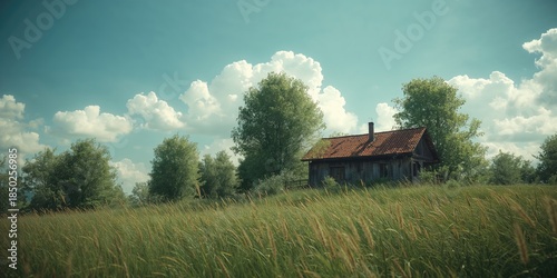 Country house nestled on a ...