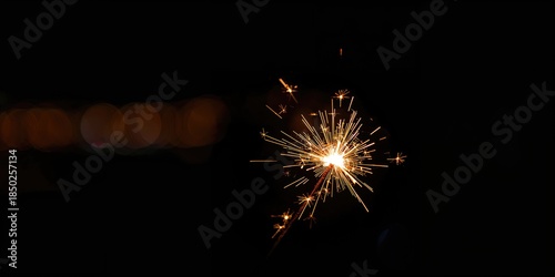 Colorful sparklers igniting...