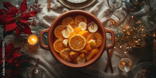 Clay pot viewed from above,...