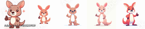 cute kangaroo vector giving thumbs up