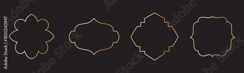 Shape Islamic door and arabic window arch. Arabic door and window vector silhouette. Collection of oriental style. Islamic vector shapes of a window or door arch
