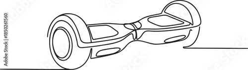 Continuous line drawing of a self balancing scooter hoverboard