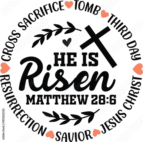 He Is Risen Cross Sacrifice Savior Jesus Christ SVG