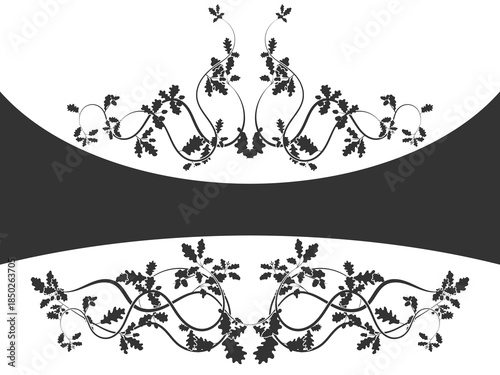 Oak tree branch weaving pattern with text frame