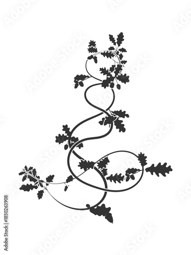 oak tree branch weaving pattern news vector art