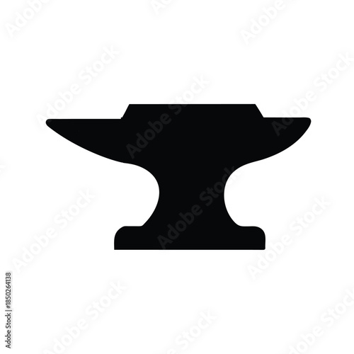 Anvil vector icon in black style on white background for blacksmith and industry needs