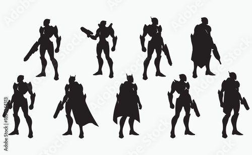 Sci-Fi Futuristic Soldier Armored Characters Vector Collection