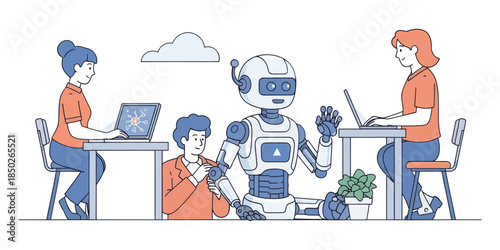 Teamworkwithrobotandhumansworkingtogether