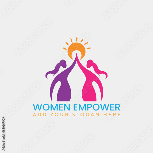 women empowering logo design vector