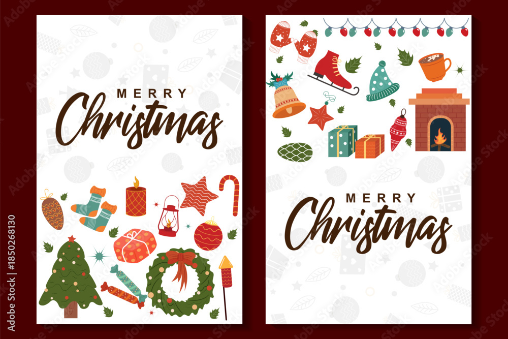 Naklejka premium wintertime for Merry Christmas and Happy New Year seasonal greetings holiday background