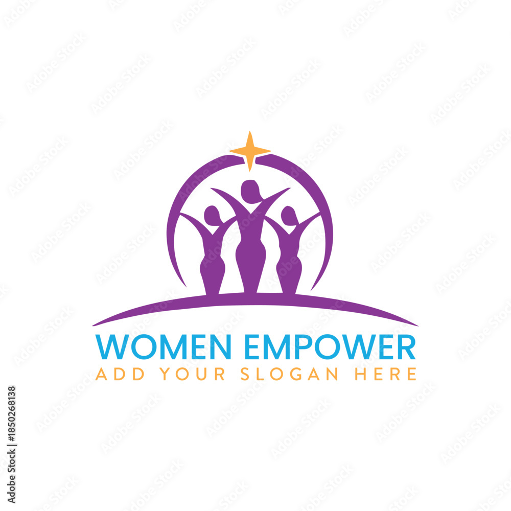 Obraz premium women empowering logo design vector