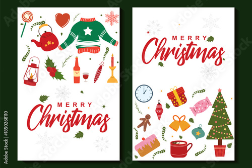 wintertime for Merry Christmas and Happy New Year seasonal greetings holiday background