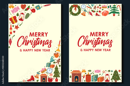 wintertime for Merry Christmas and Happy New Year seasonal greetings holiday background