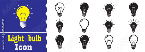 Set of Light bulb icon, Light bulb vector collection