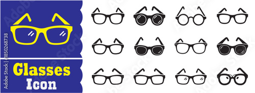 Set of Glasses icon, Glasses vector collection