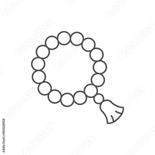 Rosary beads line outline icon