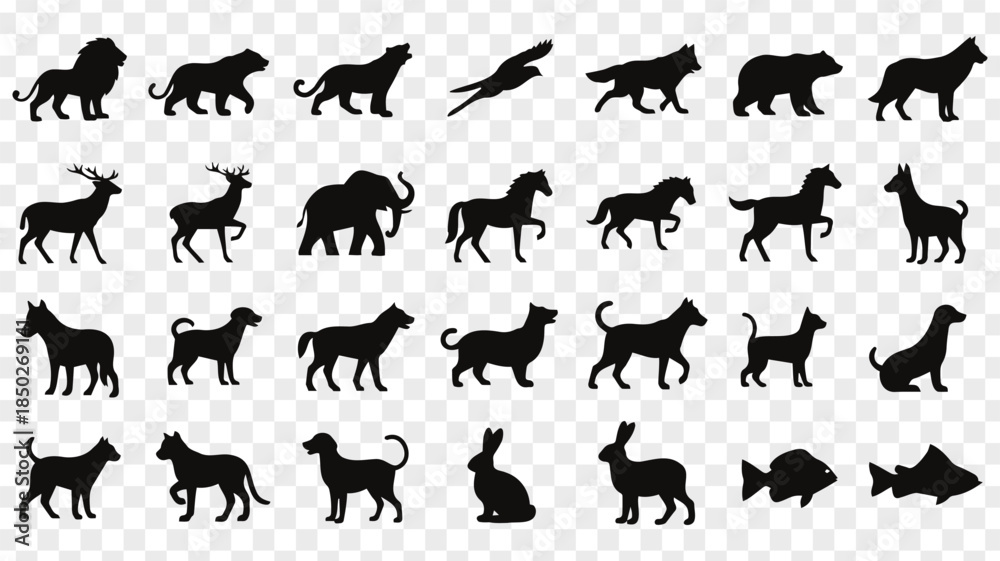 Fototapeta premium Collection of Animal Silhouettes