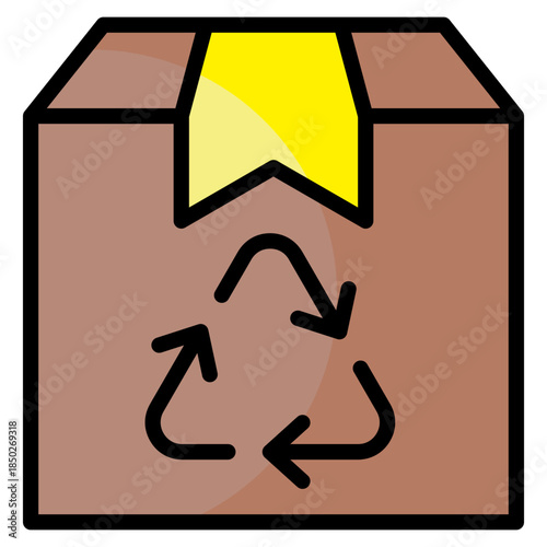 Eco Packaging  Icon Element For Design