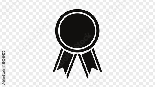 Black Award Ribbon Icon Design