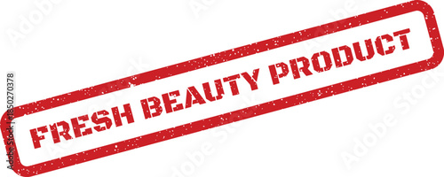 Distressed vintage style rubber stamp indicating the availability of a new fresh beauty product release