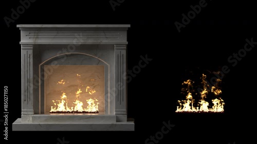 
New Year, Christmas fireplace with fire on a transparent background with an alpha channel.
Fire, flame, explodes, smoke, fume and burning video transitions.