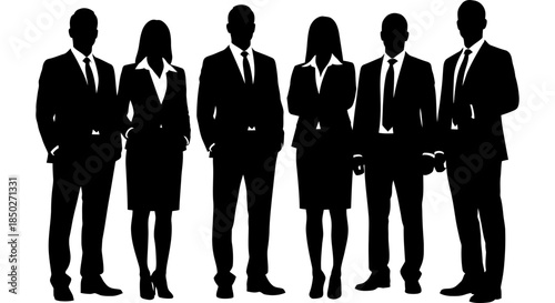 Diverse group of business professionals standing together as a team