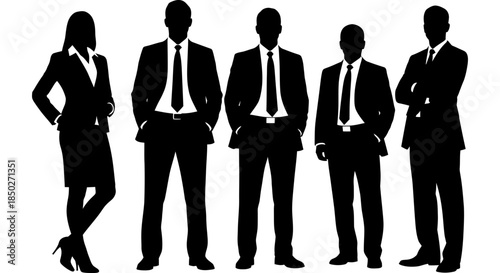 Business People Silhouettes A Diverse Team in Professional Attire