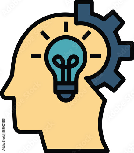 Creative Brain Lightbulb Head Idea and Thinking for Solutions Inspiration, Creativity and Writing Work