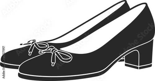 Black Silhouette of Women's High Heel Shoes with Bows high heels women's shoes