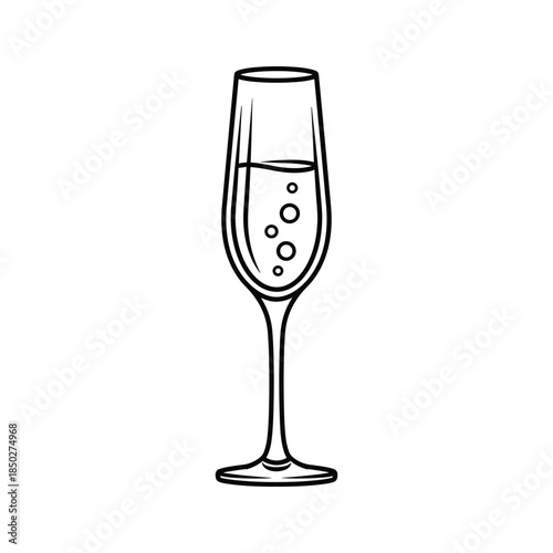 Champagne Glass with Bubbles