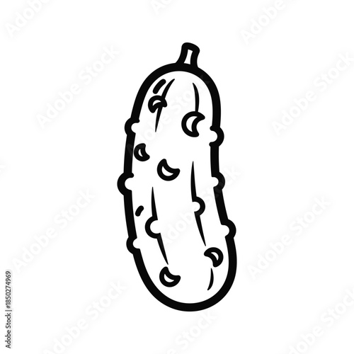 Black and white simple pickle illustration