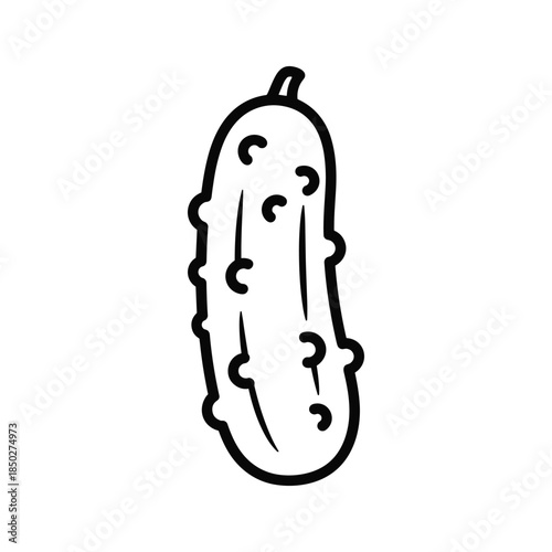 Black and white simple pickle illustration