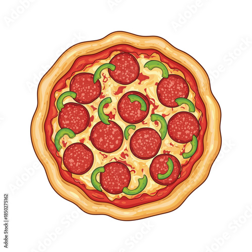 Pepperoni Pizza Illustration