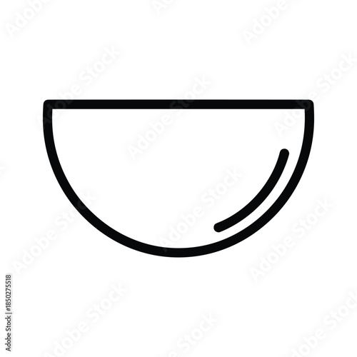 Empty bowl simple line icon