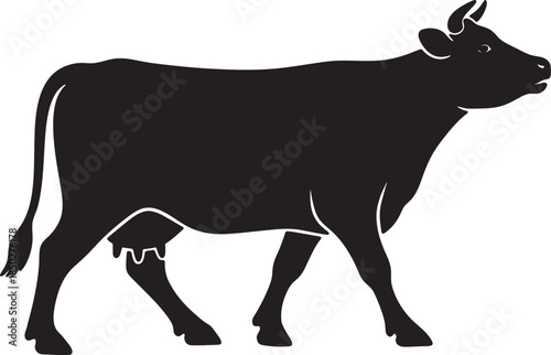 silhouette of a cow