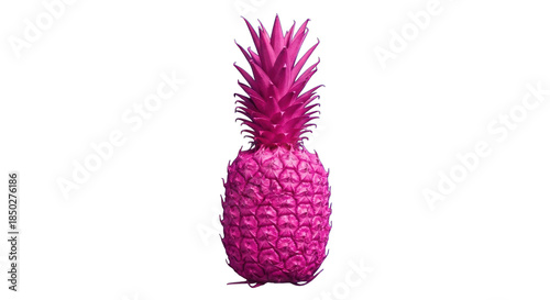 Bright pink pineapple decoration isolated on white background