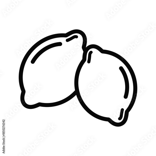 Lemons Simple Line Drawing