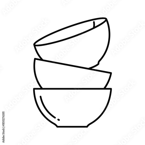 Coconut halves outline simple