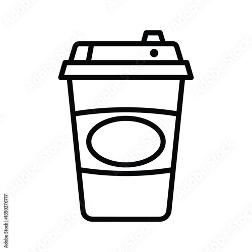 Coffee Cup To Go Simple Line Illustration