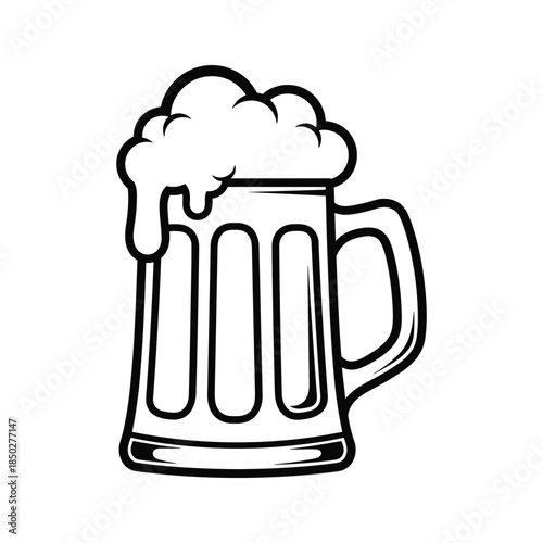 Beer Mug with Foam Illustration