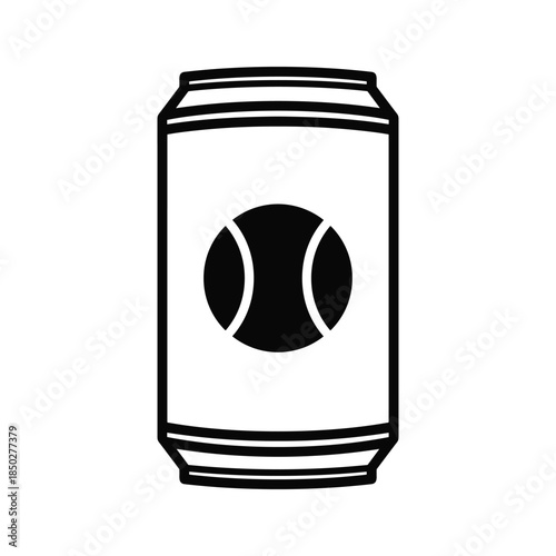 Soft drink can with tennis ball logo