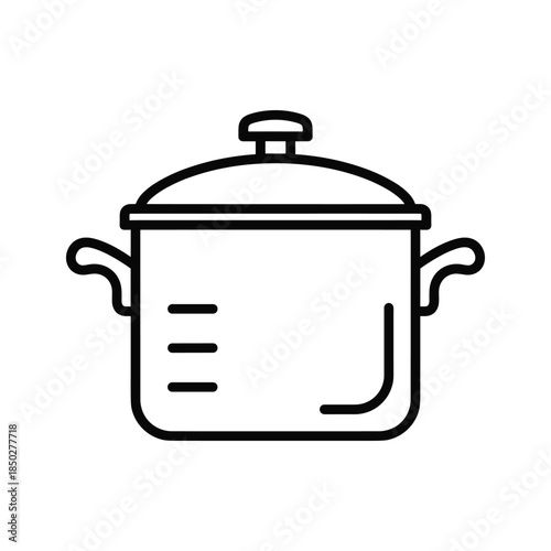 Simple black line pot icon