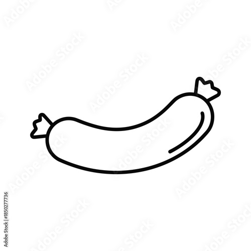 Black and white simple sausage illustration