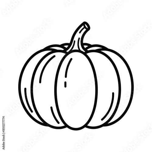 Black and white pumpkin illustration