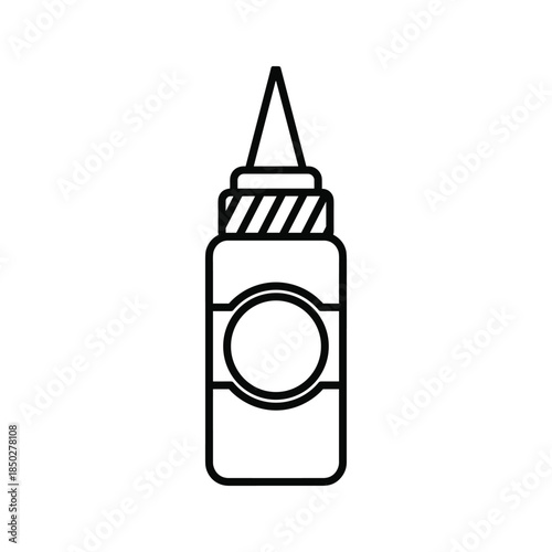 Black and white simple illustration of a glue bottle