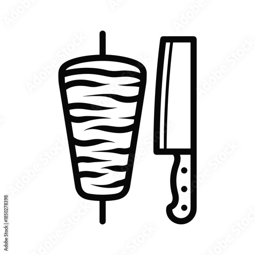Doner kebab and knife icon